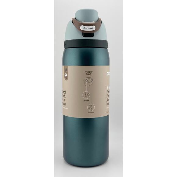 Owala HOLIDAY SPECIAL EDITION 32 oz FreeSip Water Bottle, METALLIC GREEN - Picture 2 of 7
